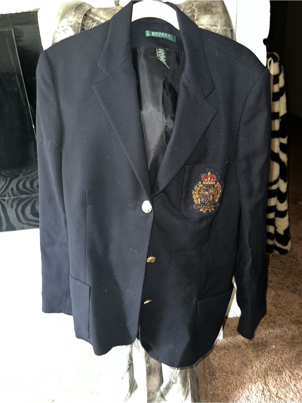 Classic Navy Crest Blazer - Ralph Lauren Style vintage